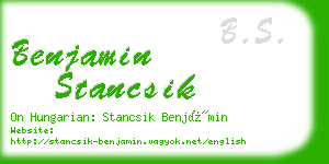 benjamin stancsik business card